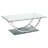 Amelia Chrome Rectangular U-Shaped Glass Top Coffee Table