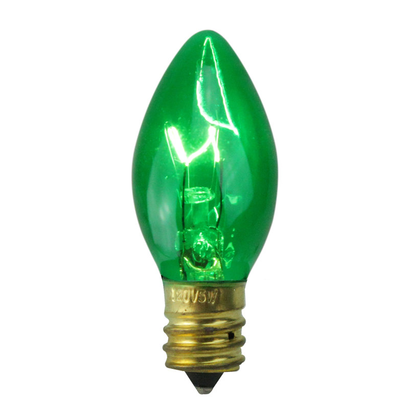 Ampoules de remplacement C7 Christmas, H 2 po x l 5 po x P 5 po, Vert