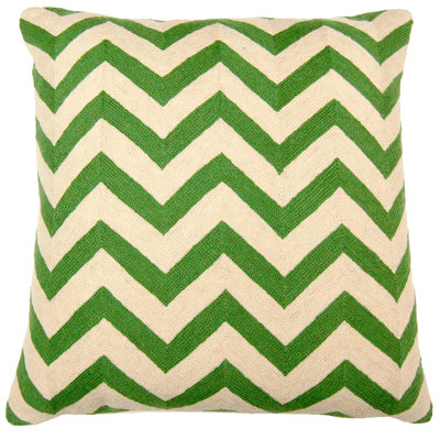 Housse de coussin en coton à chevrons