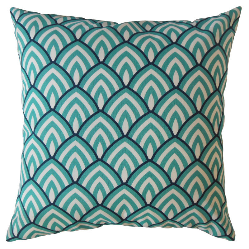 Coussin Kailano, 24 po x 24 po, Coussin décoratif, Bleu sarcelle