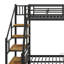 Lit superposé simple au-dessus de double avec lit gigogne et escalier-498297149