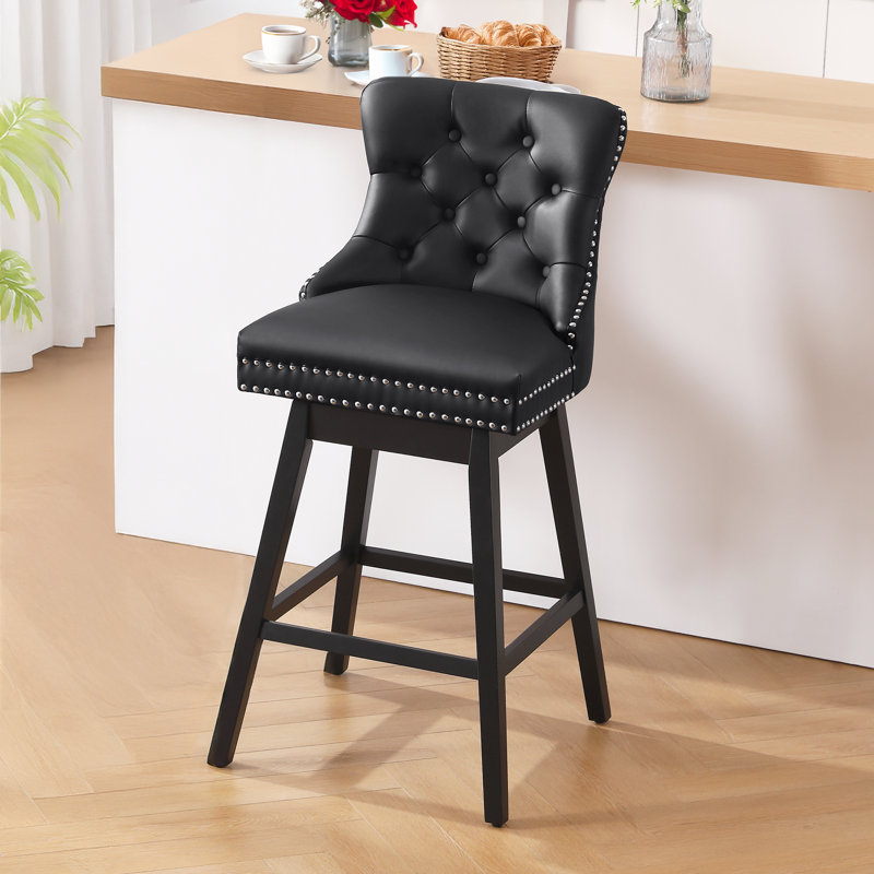Solid wood Swivel Stool, Brown, Counter Stool (26" Seat Height)