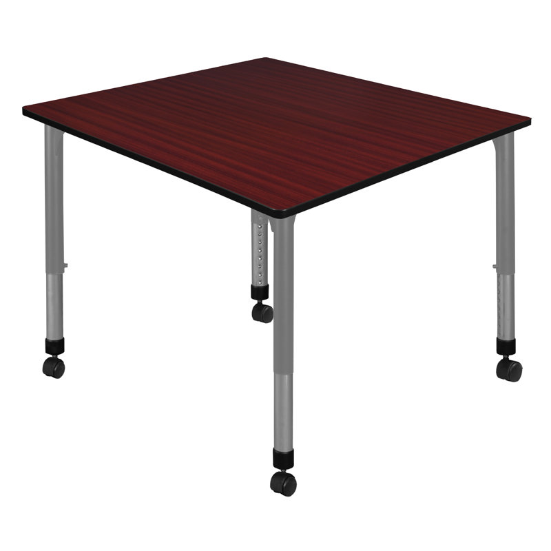 Kee Mobile 72" L Square Breakroom Table, Mahogany, 34" H x 72" L x 72" W