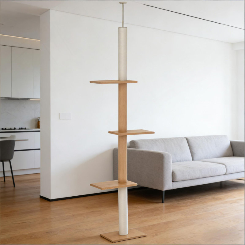 Arbre à chat, du sol au plafond, centre d'activité pour arbre à chat, Marron clair