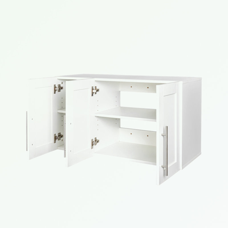 Armoire de rangement murale empilable avec poignées en métal