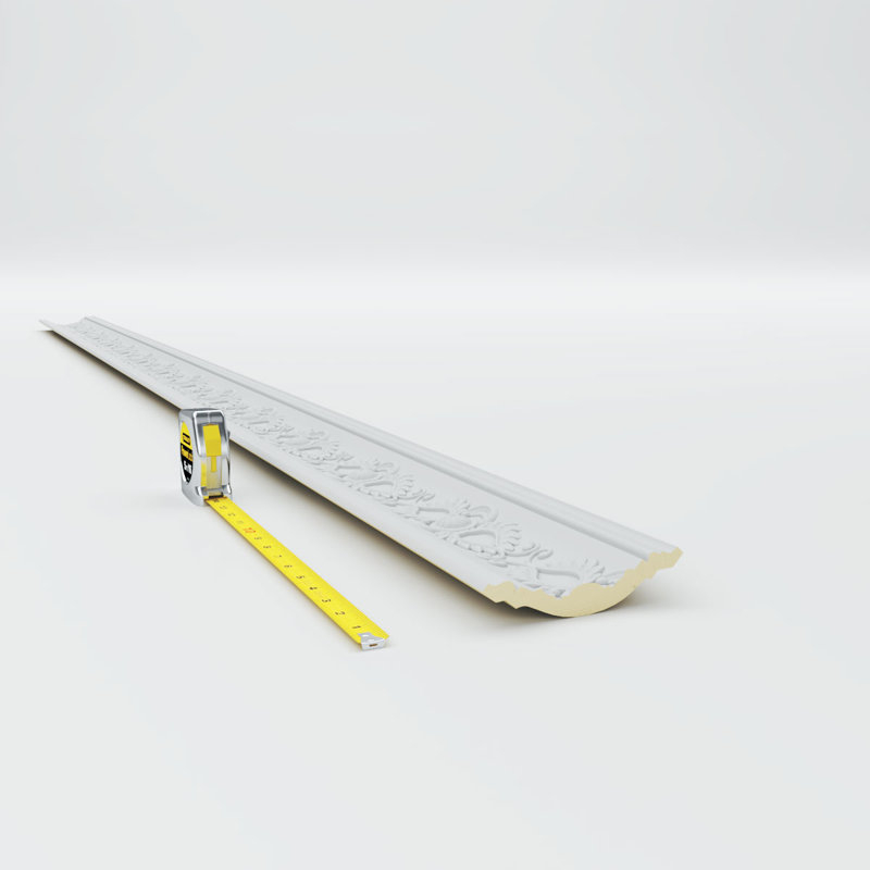Primed White Polyurethane Geometric Crown Moulding Sample