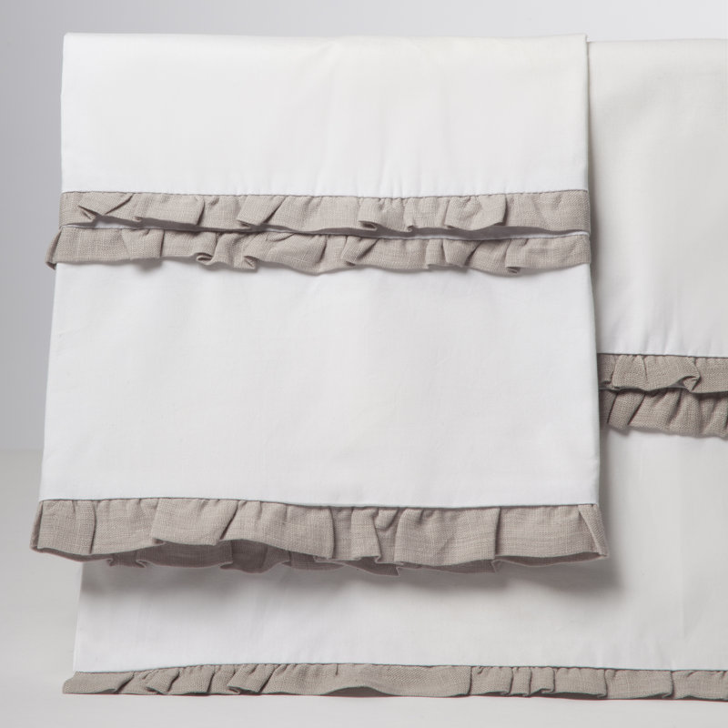 Delia Percale Pillow Case, King, Gray