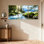 Paysage et nature forêt ruisseau montagne lever du soleil Moss Rocks arbres eau ensemble de 3 impressions sur toile