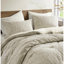 Édredon pour lit double / grand - 3 pièces en coton 100% beige