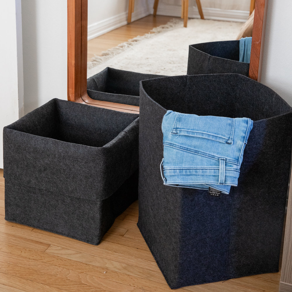 Flex Felt Wool Storage Bin, Black