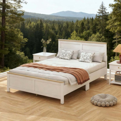 Modern Bed Frame With Headboard, Robust Support, And Ample Under-Bed Storage, Perfect For Minimalist Bedrooms.