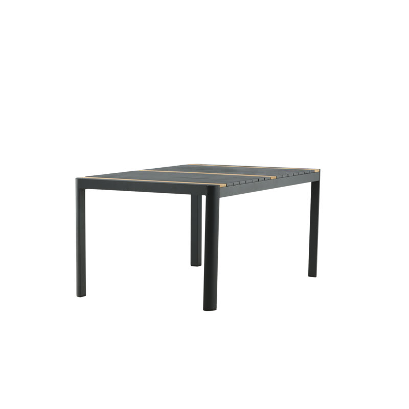 Flennory Rectangular Teak Outdoor Dining Table , 200cm cm W 100cm cm D, Black