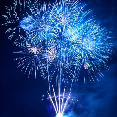 Liliani - feux d'artifice colorés - bleu