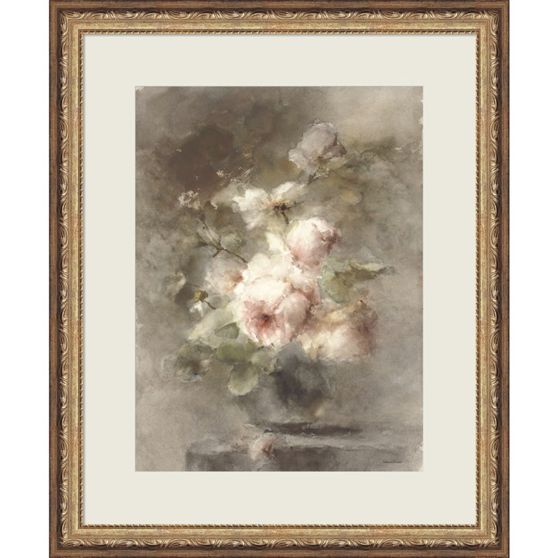 «Old World Rose Bouquet», art mural encadré
