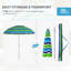 Parasol portatif 6 'avec ancre de sable et sac inclinable multicolore