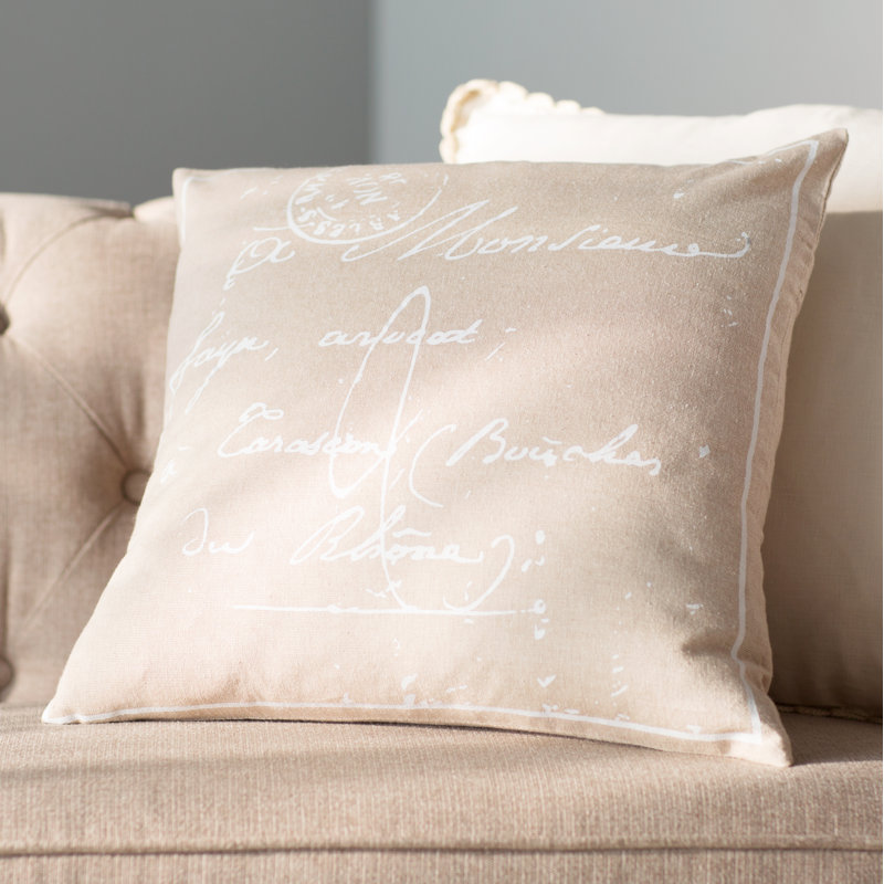 Atalia Stella Cotton Pillow Cover, 18" H x 18" W x 0.25" D, Neutral\Brown