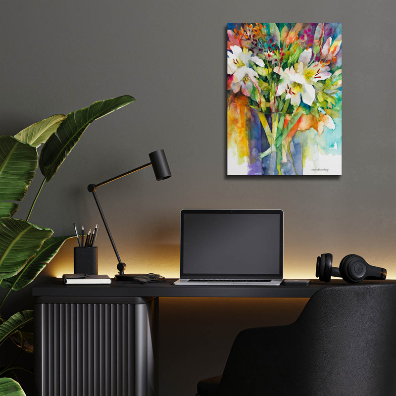 «Berries Branches And Blooms» par Annelein Beukenkamp, art mural en verre acrylique, H 16 po x l 12 po x P 0,13 po