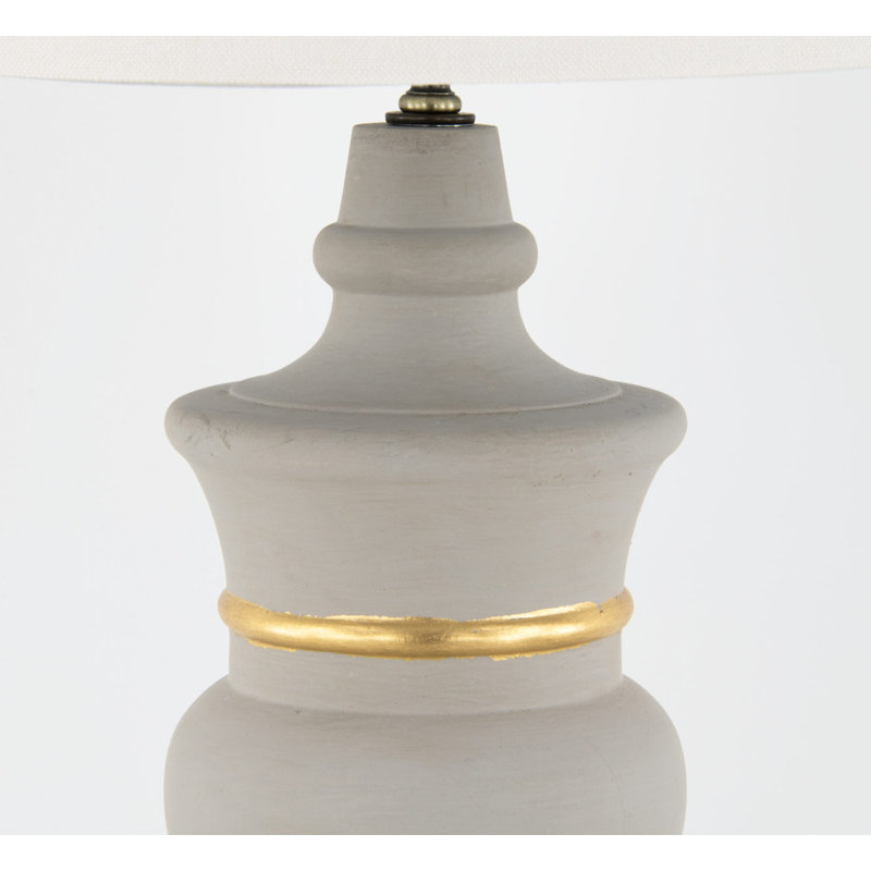Raymond Haberdash Table Lamp, Soft Dark Gray/Gold Leaf