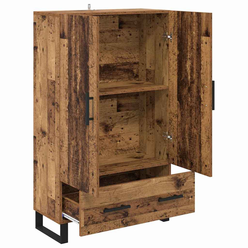  Highboard Black Oak 69.5 X 30 X 115 Cm Engineered Wood, Old Wood