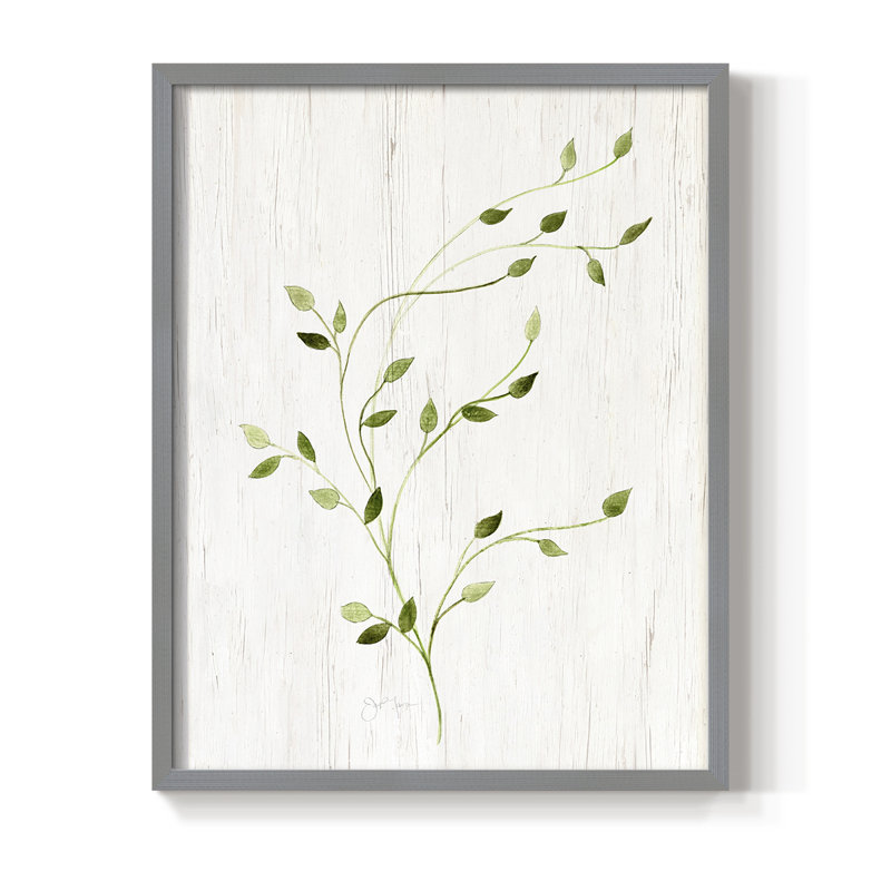 «Windblown Leaves I», reproduction encadrée - bois massif, Gris, H 10 po x l 8 po