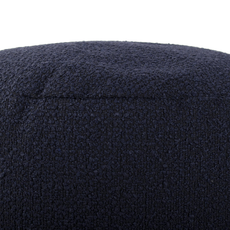 Pouf rond de 22 po de largeur, Polyester royal Barbet, H 12 po x l 22 po x P 22 po 