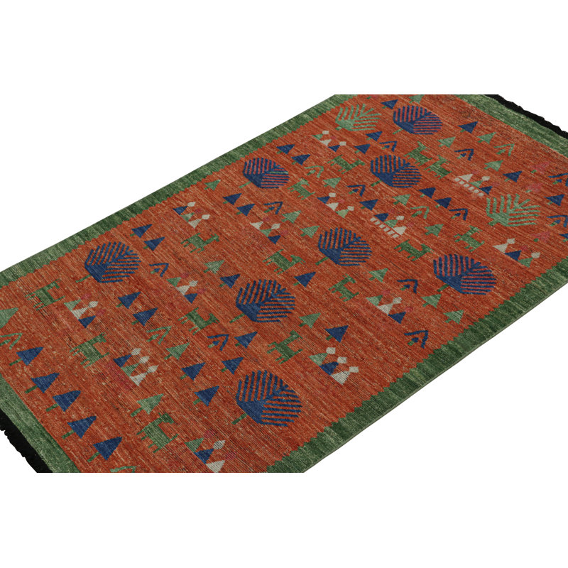 Burano Handmade Kilim Wool Animal Print Area Rug, Rectangle 10' x 14'