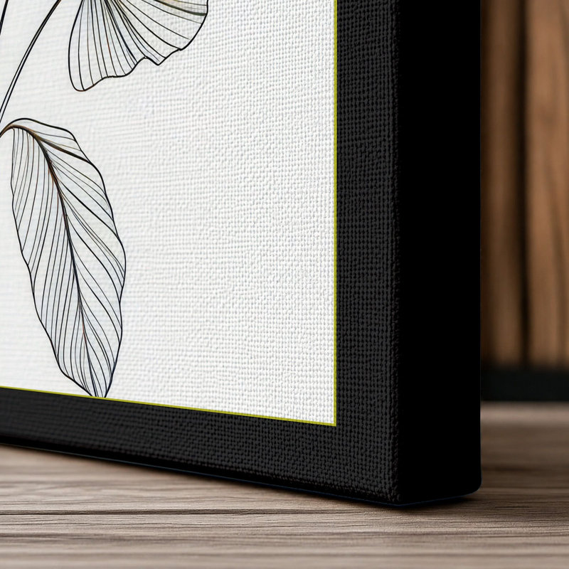 Study Botanical - Wrapped Canvas, 24x16 - 61.0 x 40.6 cm, Black Border