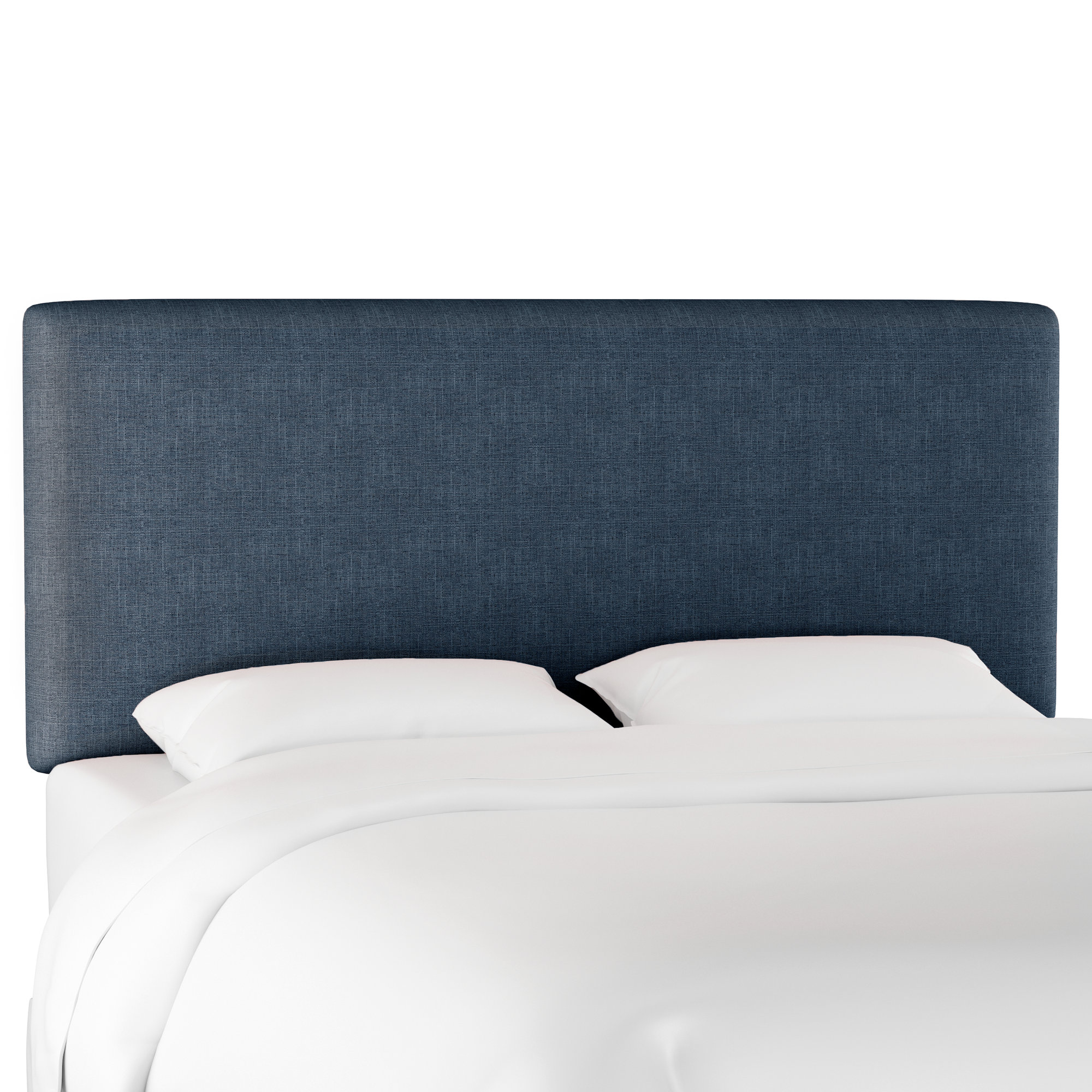 Eisley Upholstered Headboard, Zuma Navy Textured Linen, Queen