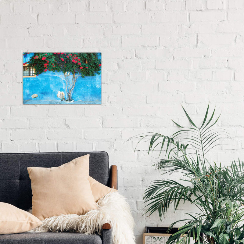 Mexico, Ajijic Bougainvillea Against Wall - No Frame Print on Canvas, 66.04 cm H x 45.72 cm W x 1.91 cm D
