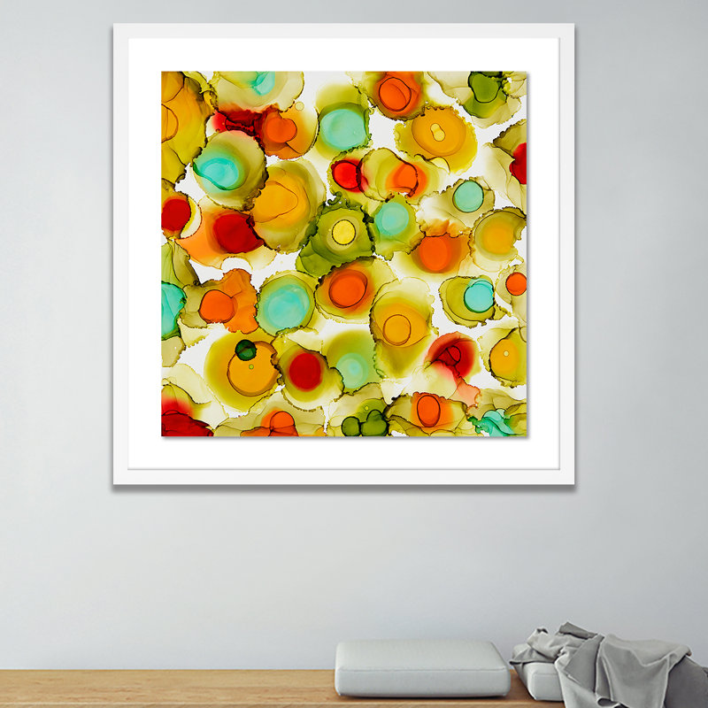 Collide par Julie Pelaez - Reproduction d'art graphique sur papier encadré, Blanc, H 24 po x l 24 po x P 1,5 po