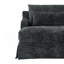Canapé-lit en chenille, canapé Cama de 59,5 pouces, canapé-lit, canapé-causeuse, canapé décontracté avec surface texturée et deux coussins, convient au salon, noir-1306559182