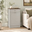 Meuble de poubelle basculant de style champêtre avec tiroir de rangement, en bois, d'une capacité de 38 litres (10 gallons), pour la cuisine et la buanderie - Gris/Une porte-136026422-106451144