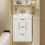 Meuble-lavabo mural 36 po avec lavabo en résine, armoire de rangement flottante avec 2 tiroirs, armoire de salle de bain en bois massif-119233286