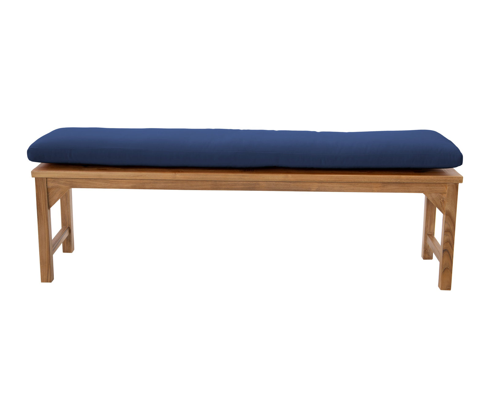 Velay Teak Outdoor Bench, 18" H x 72" W x 15.25" D, Navy