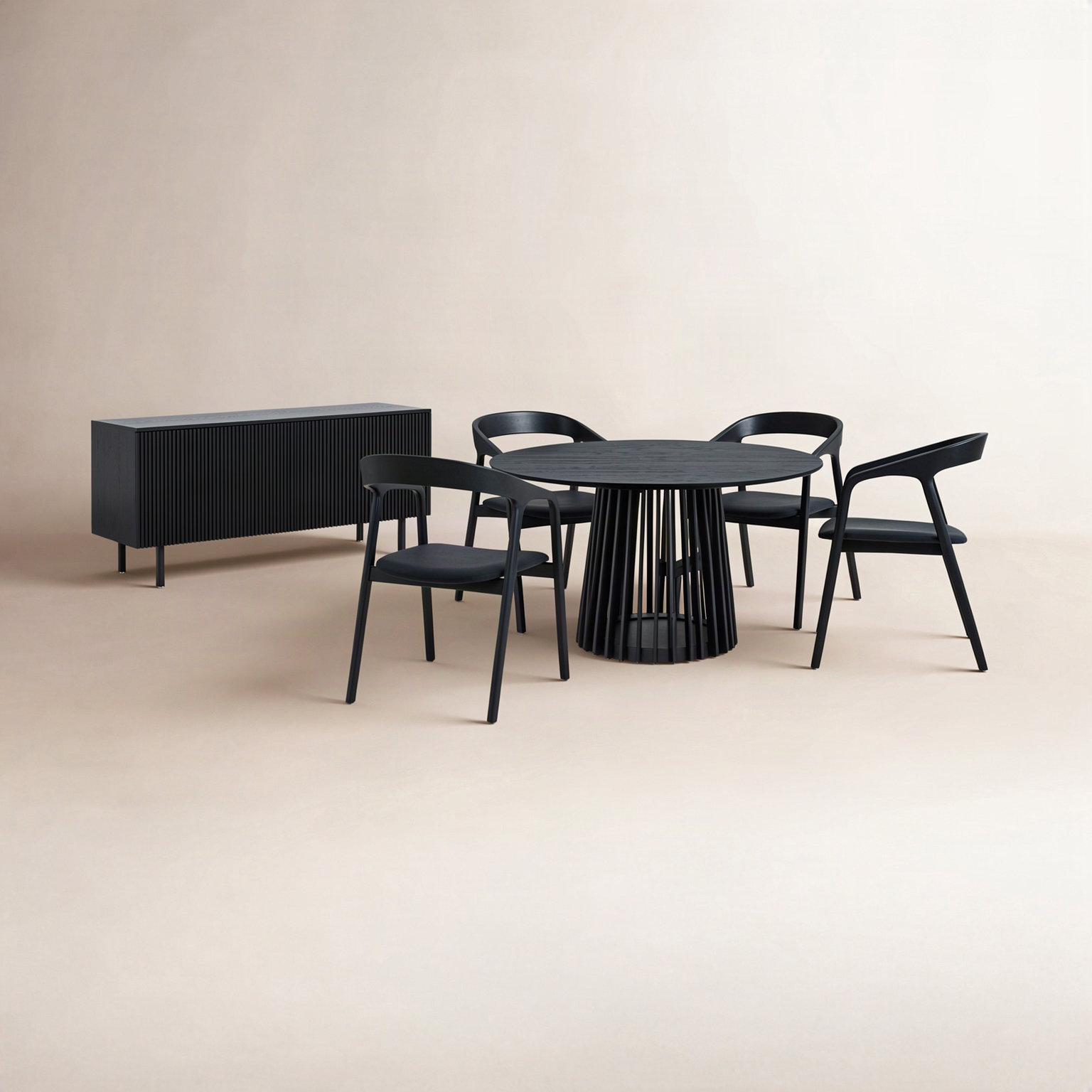Buffolino Dining Table Set, Black