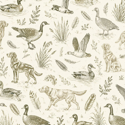 Papier peint auto-adhésif à motif d'oiseaux de chasse, oiseaux, sépia, papier neutre, papier contact, adhésif amovible, décoration murale pour armoires de cuisine de chambre à coucher, 24 po x 118 po