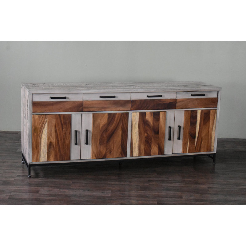 Console en bois mélangé 4 portes / 4 tiroirs Sierra - 75 po