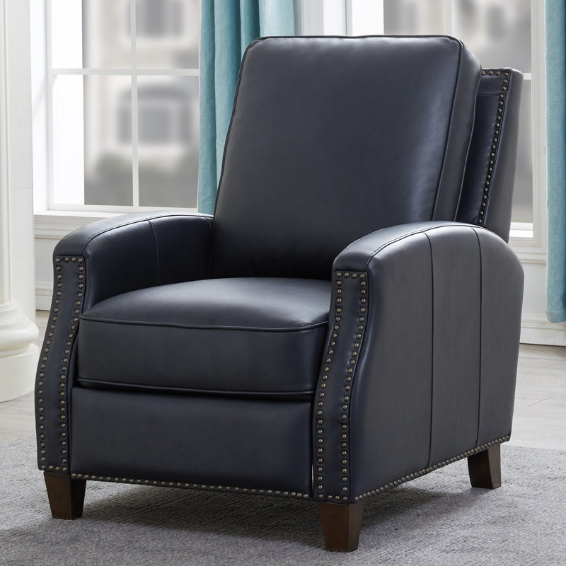 Fauteuil inclinable Bernaldo, Similicuir bleu nuit