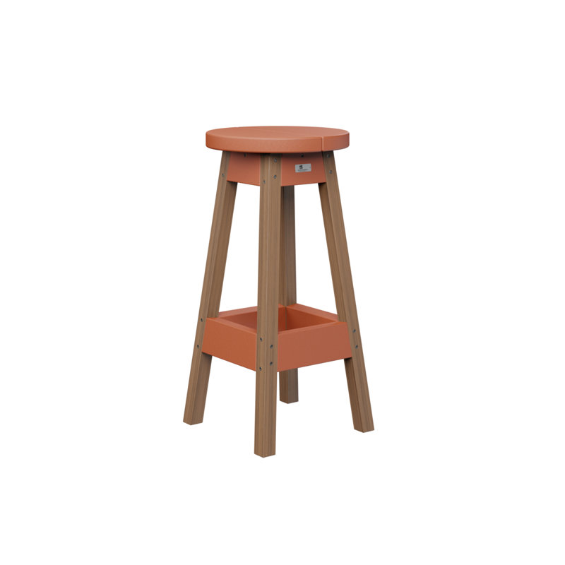 Tabouret de bar d'extérieur Berlin Gardens, Orange mangue, Acajou antique