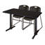 Neyland Cain T-Base training table and 2 Zeng stackable chairs-32520304-32520307-32520312