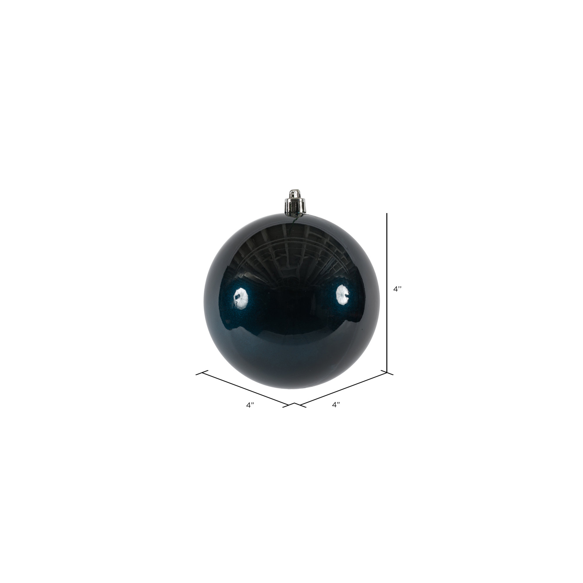 Holiday Décor Ball Ornament, Midnight Blue, 4" H x 4" W x 4" D