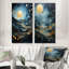 «Gold Blue Uranus Moonlight Mirage», 2 pièces-422004527-422004524