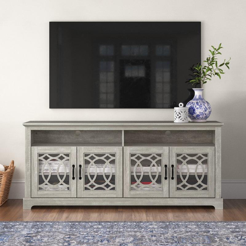 Allivia Tv Stand with Open Storage for TVs up to 75", Dusty Gray Oak