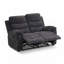 Ensemble de canapés relax manuels 2 pièces, canapé 3 places + causeuse 2 places, gris foncé