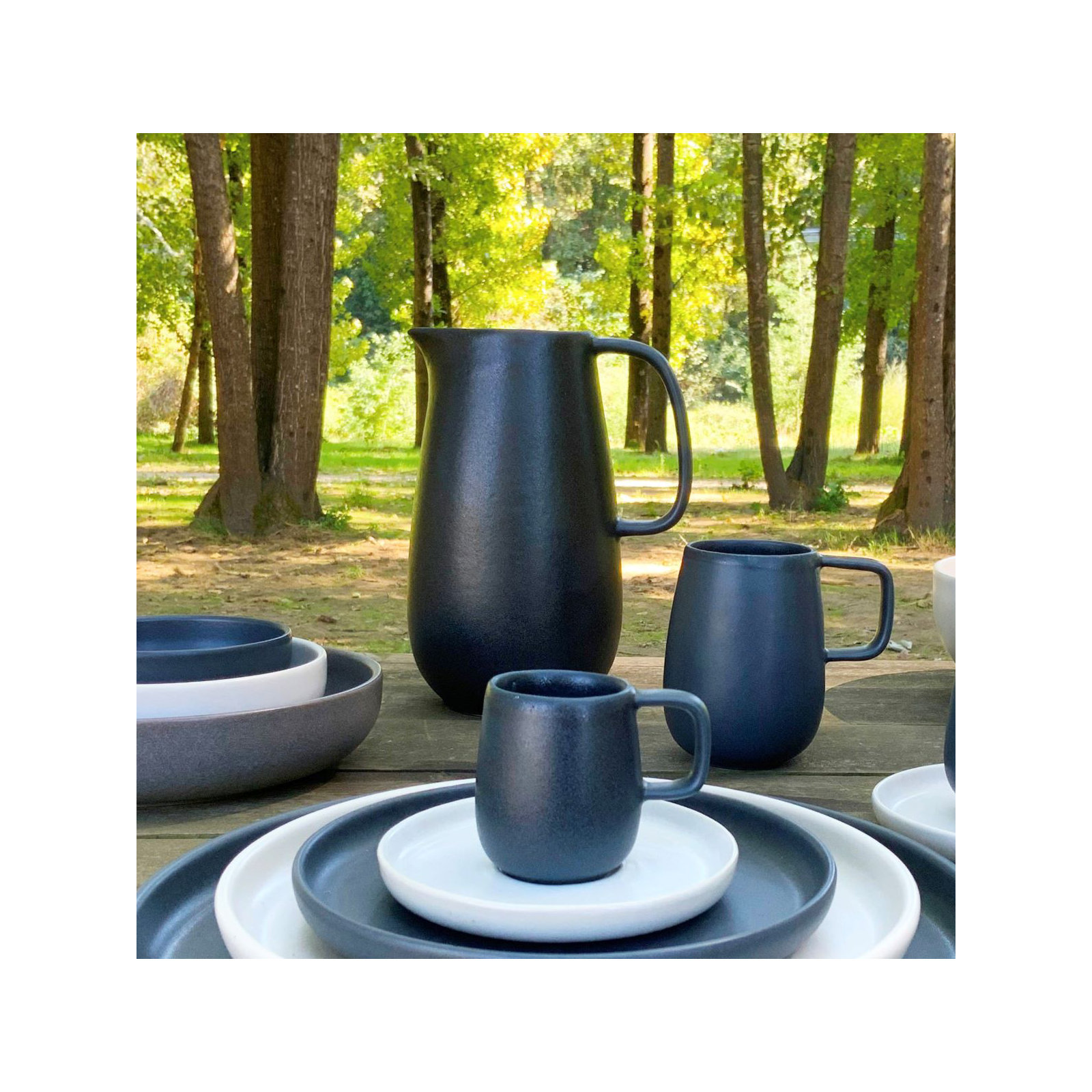 Mesa Ceramics Stoneware Pitcher, Black