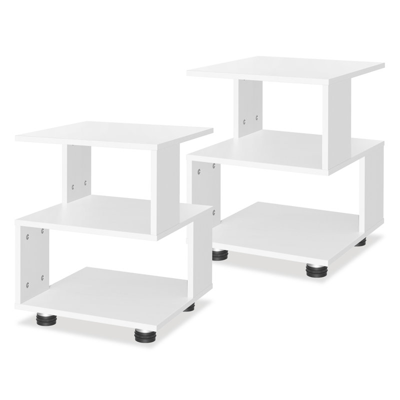 Table de chevet compacte 3 couches MDF, White
