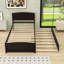 Lit plateforme simple en bois avec lit gigogne simple-292894536