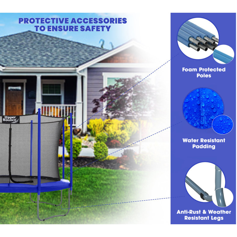 Machrus Upper Bounce 15 FT Round Backyard / Outdoor Trampoline Set with Safety Enclosure System