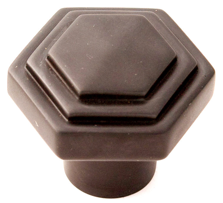 Poignée géométrique de 1 1/4 po de longueur, Bronze chocolat