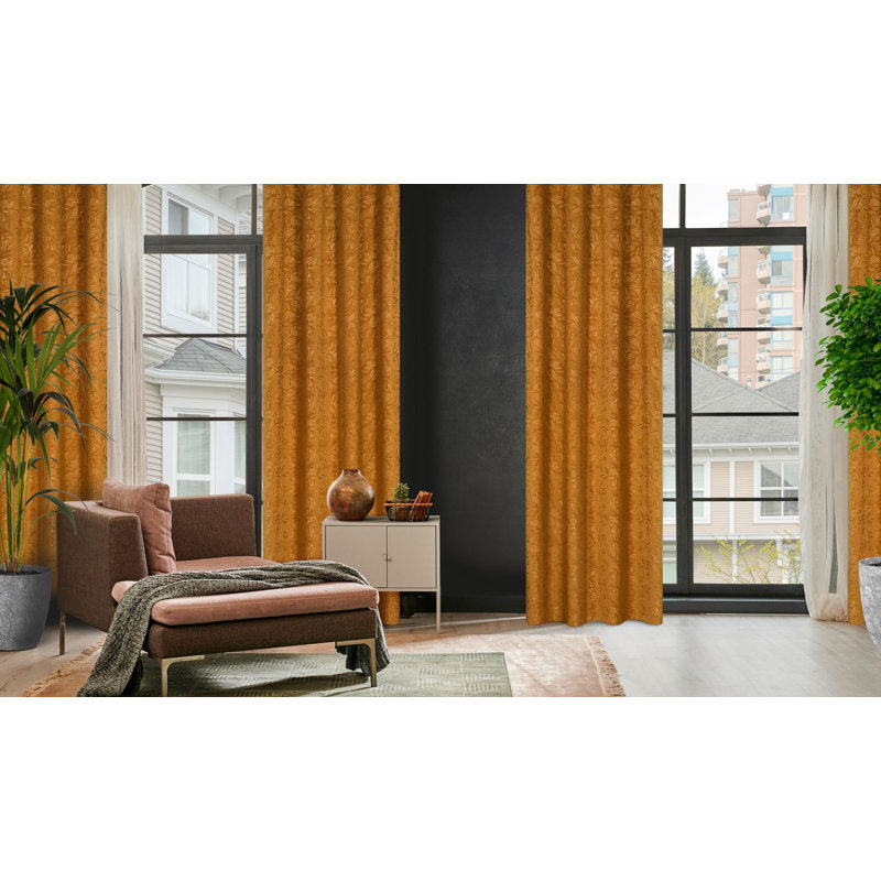 Abinash Blackout Curtains Single Panel, Brown